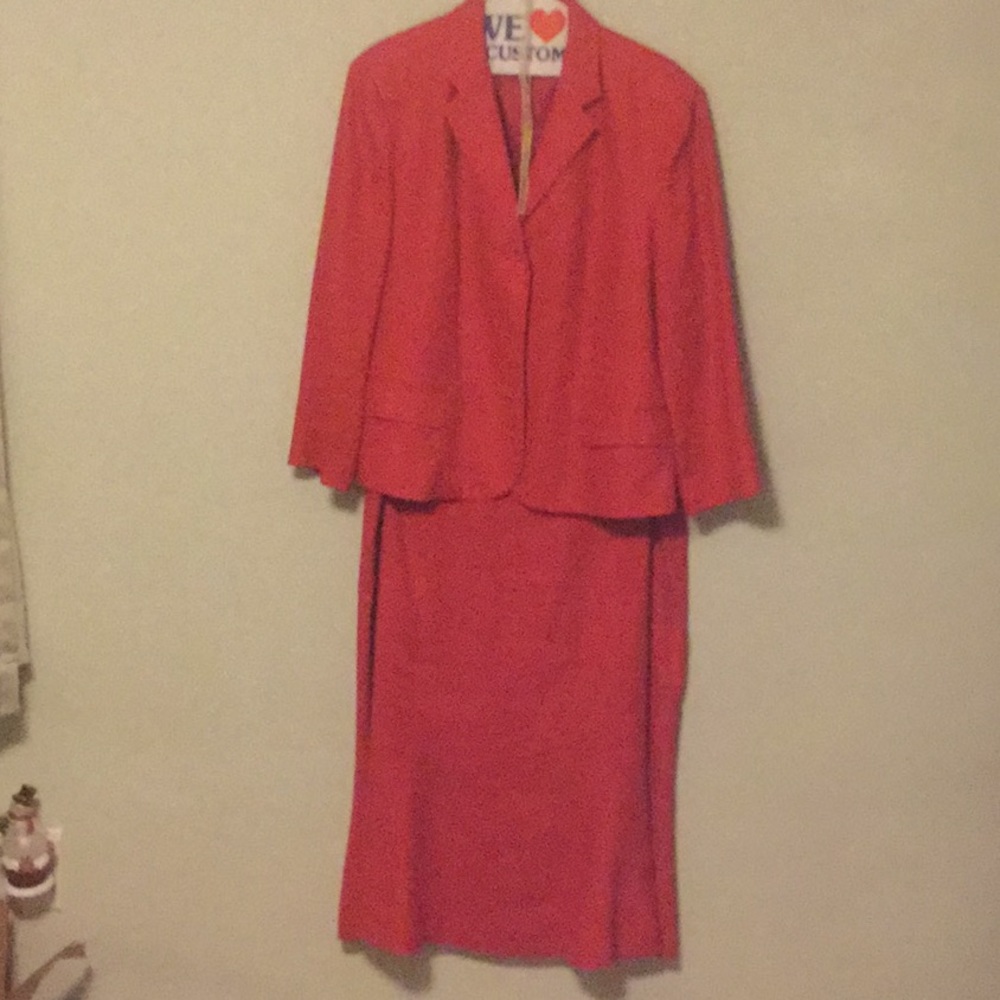 Red Linen suit